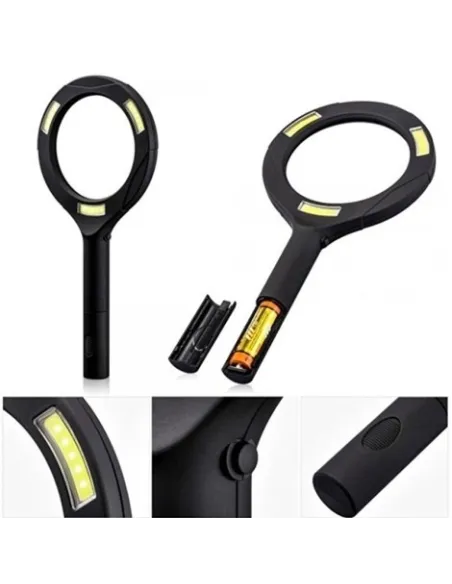 Lupa cu iluminare si zoom 3 LED COB, 3W, MG-3W250, Negru