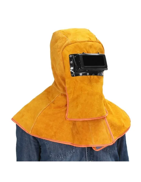 Masca de sudura pentru cap, material piele de vaca red-mag.ro