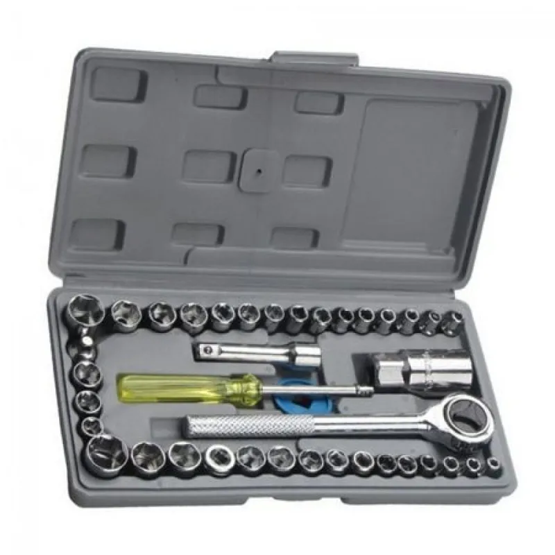 Trusa chei tubulare cu 40 de piese red-mag.ro