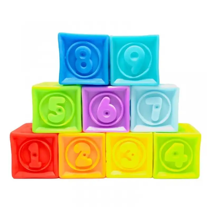 Set 9 cuburi de construit din silicon pentru bebe red-mag.ro