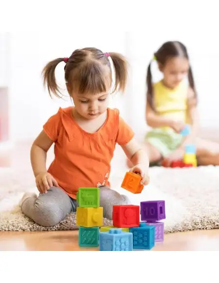 Set 9 cuburi de construit din silicon pentru bebe red-mag.ro