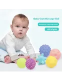 Set 6 bile tactile pentru bebelusi multicolore red-mag.ro