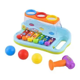 Jucarie muzicala colorata cu xilofon si ciocanel educativ