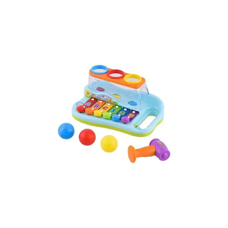 Jucarie muzicala colorata cu xilofon si ciocanel educativ