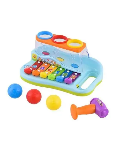 Jucarie muzicala colorata cu xilofon si ciocanel educativ