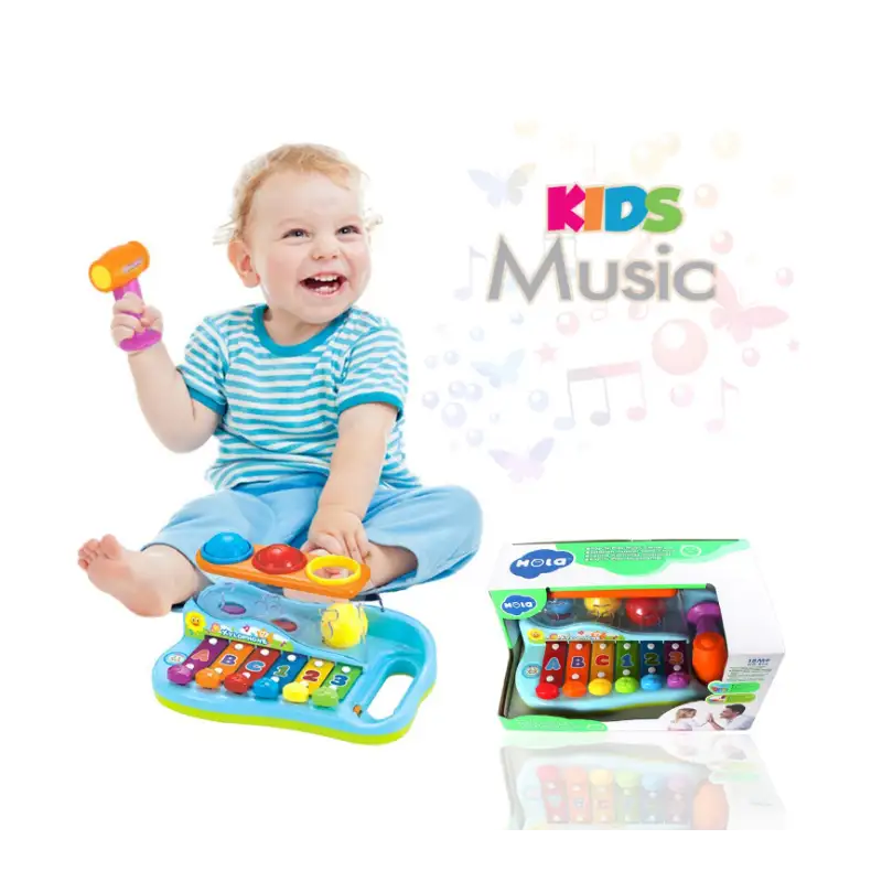 Jucarie muzicala colorata cu xilofon si ciocanel educativ