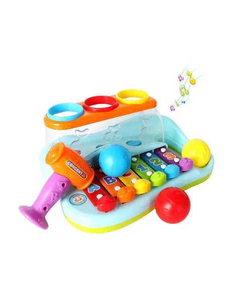 Jucarie muzicala colorata cu xilofon si ciocanel educativ