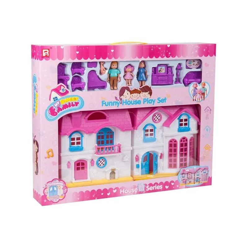 Casuta de papusi cu 13 accesorii, lumini si sunete red-mag.ro