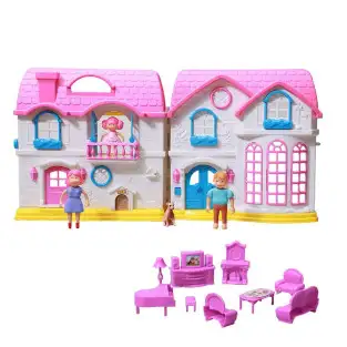 Casuta de papusi cu 13 accesorii, lumini si sunete red-mag.ro 2