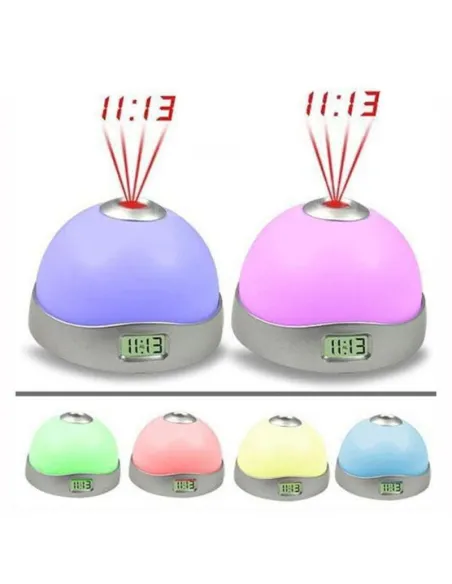 Ceas multicolor cu alarma si proiectie ora cu stele pe tavan
