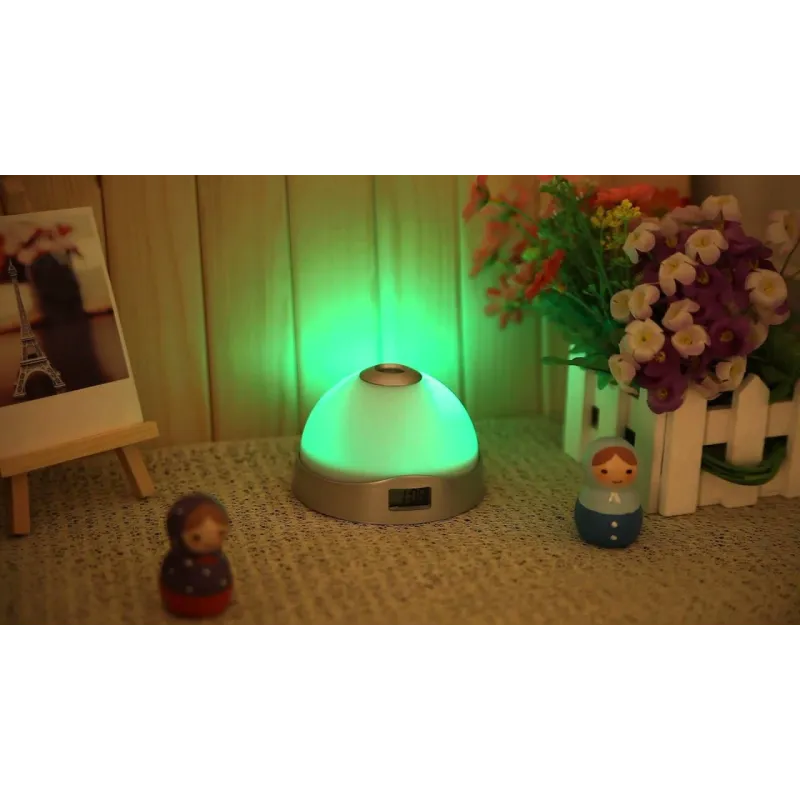 Ceas multicolor cu alarma si proiectie ora cu stele pe tavan