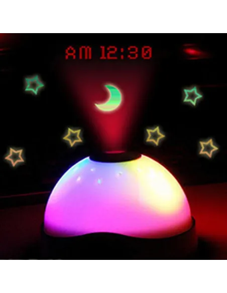 Ceas multicolor cu alarma si proiectie ora cu stele pe tavan