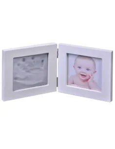 Kit amprenta 2D mulaj bebe + rama foto din lemn 9.2 x 9.2 cm 2