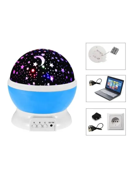 Proiector rotativ cu stele si luna - cu functie de rotatie la