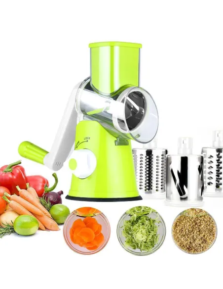 Razatoare manuala pentru legume Tabletop Drum Grater, 3 lame