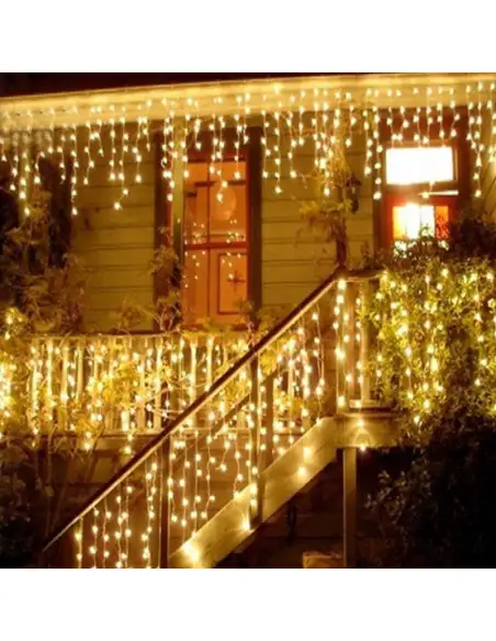 Instalatie 12 metri, 300 LED-uri tip turturi, franjuri, Craciun