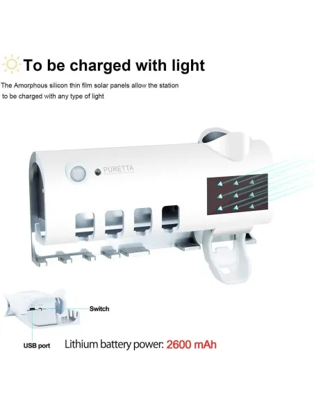 Dozator pentru pasta de dinti cu alimentare solara si