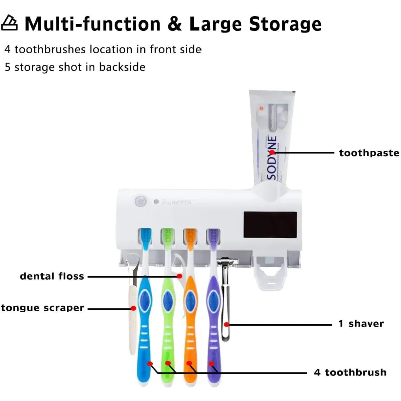 Dozator pentru pasta de dinti cu alimentare solara si