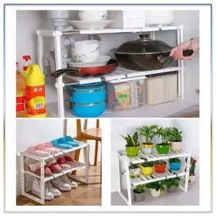 Etajera ajustabila cu doua rafturi, pentru sub chiuveta 2