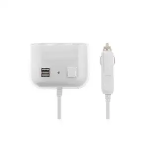 Adaptor auto cu 2 x USB si 3 x intrari, 12/24V, alb red-mag.ro 2