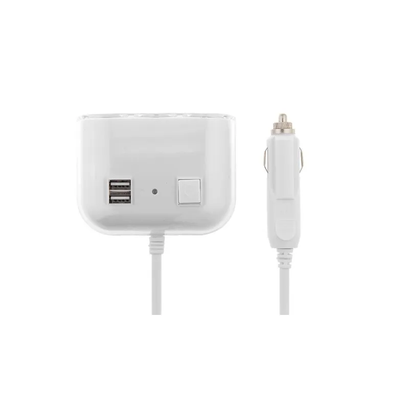 Adaptor auto cu 2 x USB si 3 x intrari, 12/24V, alb red-mag.ro