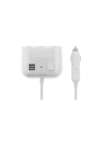 Adaptor auto cu 2 x USB si 3 x intrari, 12/24V, alb red-mag.ro