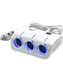 Adaptor auto cu 2 x USB si 3 x intrari, 12/24V, alb red-mag.ro