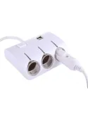 Adaptor auto cu 2 x USB si 3 x intrari, 12/24V, alb red-mag.ro
