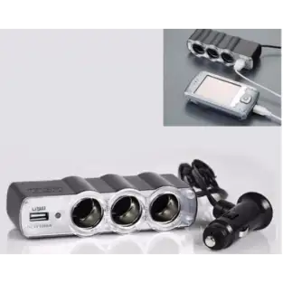 Priza tripla + USB pentru bricheta auto red-mag.ro 2