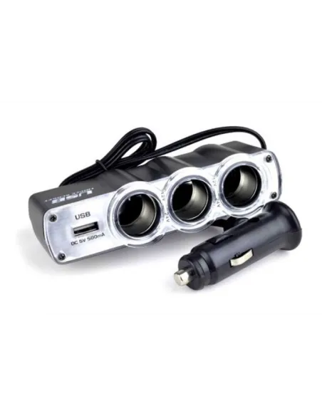 Priza tripla + USB pentru bricheta auto red-mag.ro