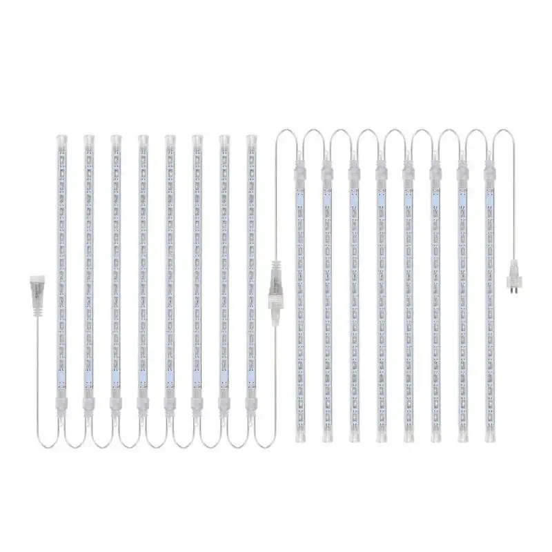 Instalatie tub luminos tip meteorit, 50 cm, 8 tuburi, albastru