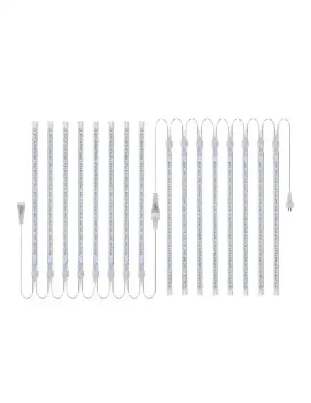 Instalatie tub luminos tip meteorit, 50 cm, 8 tuburi, albastru