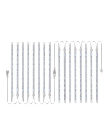 Instalatie tub luminos tip meteorit, 50 cm, 8 tuburi, albastru