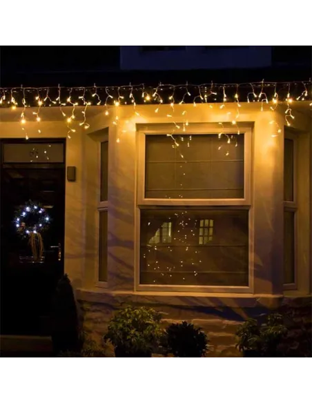 Instalatie 8 metri,ALB CALD 200 LED-uri tip turturi, franjuri