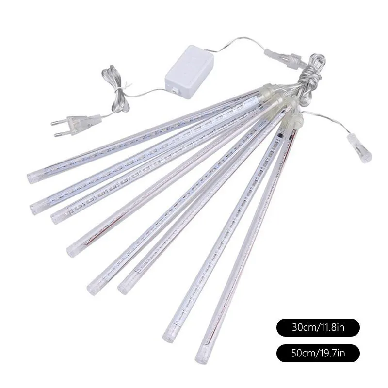 Instalatie tub luminos tip meteorit, 80 cm, 5 tuburi, albastru