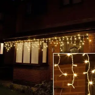 Instalatie exterior, tip turturi,120 led, 5.5 m, fir alb gros 2