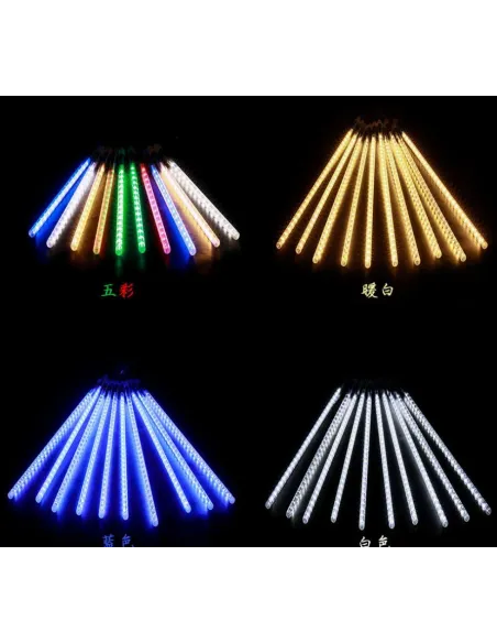 Instalatie tub luminos tip meteorit, 30 cm, 8 tuburi, diverse