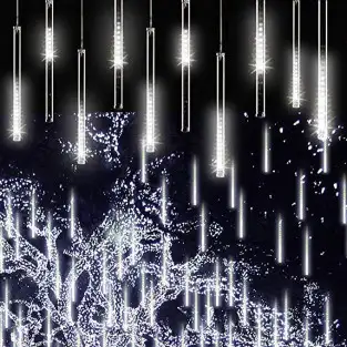 Instalatie tub luminos tip meteorit, 50 cm, 8 tuburi, albastru 2