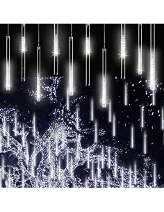 Instalatie tub luminos tip meteorit, 50 cm, 8 tuburi, albastru 2