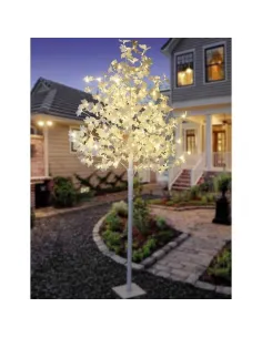 Copac decorativ sarbatori, Alb, iluminat 160 LED, 180 cm 2