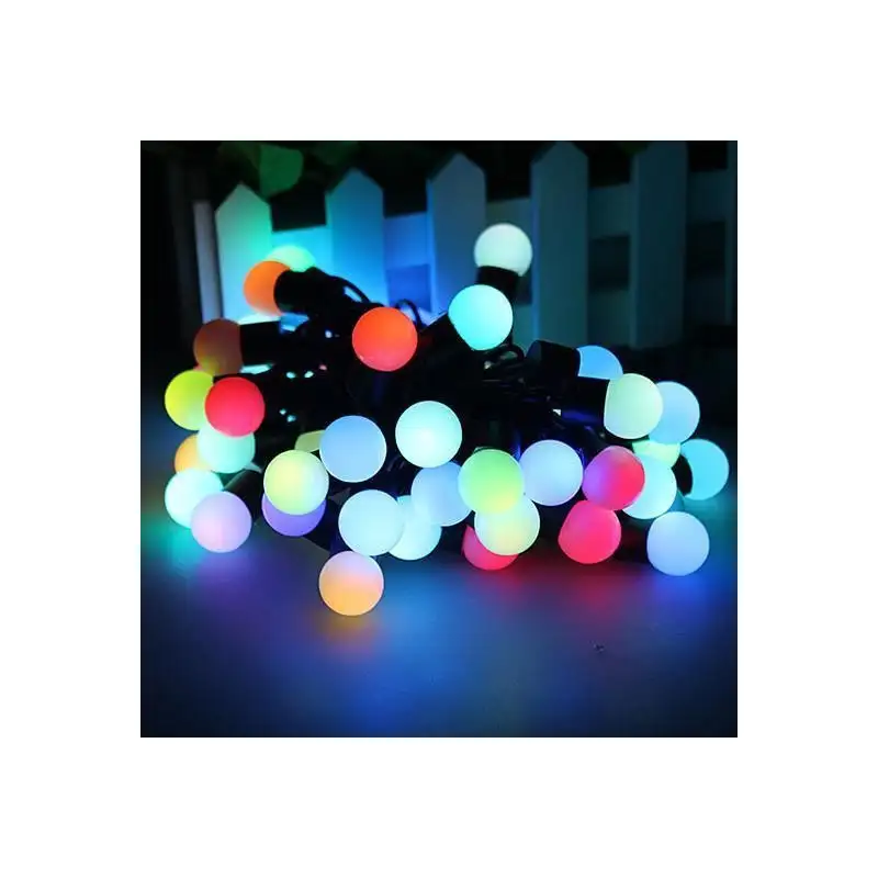 Instalatie multicolora cu globulete, 50 bulbi cherry red-mag.ro