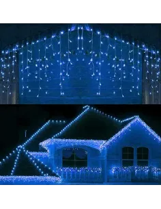 Instalatie 8 metri,ALB RECE, 200 LED-uri tip turturi, franjuri 2