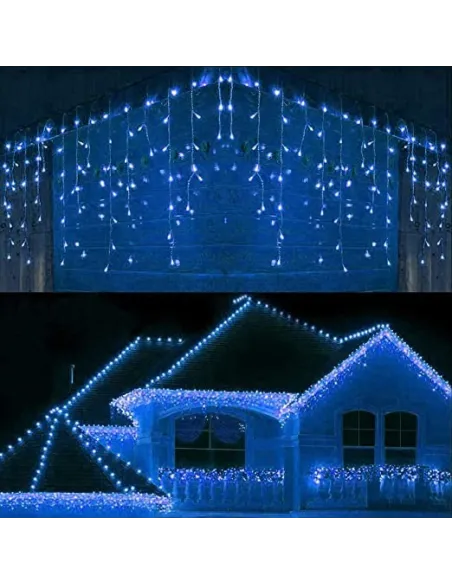 Instalatie 4 metri, 100 LED-uri tip turturi, franjuri, Craciun