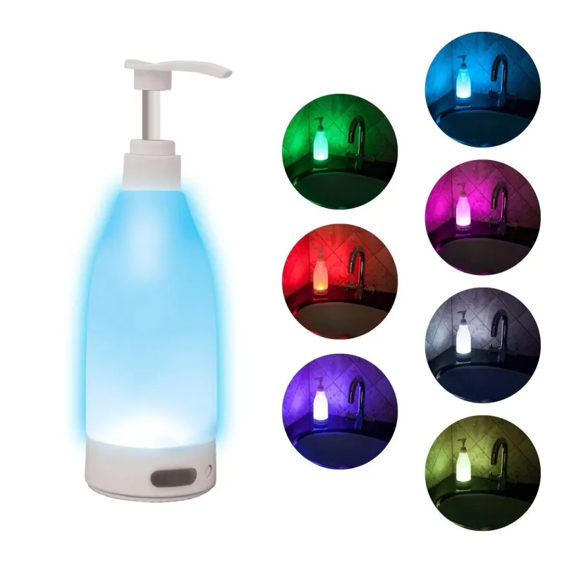 Dozator de sapun cu lumina LED, 400 ml, senor de miscare