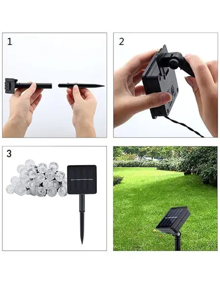 Ghirlanda lumioasa cu incarcare solara, 40 led,multicolora