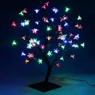 Copacel de Craciun, 36 LED Cherry, Blossom Bonsai, multicolor