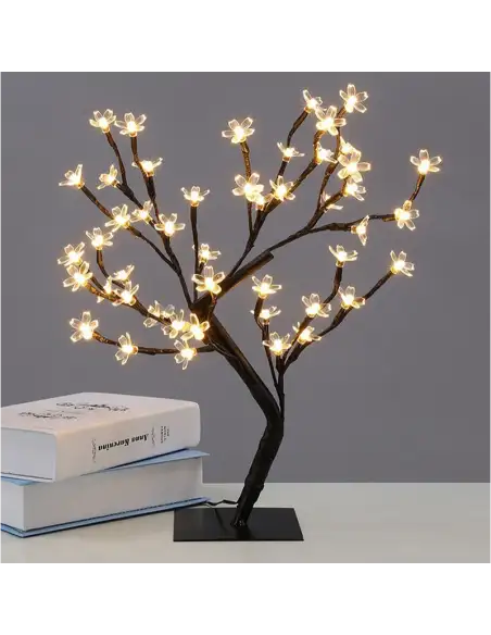 Copacel de Craciun, 36 LED Cherry, Blossom Bonsai, lumina calda