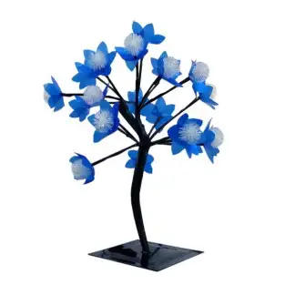 Copacel artificial de Craciun,20 LED, floricele albastre