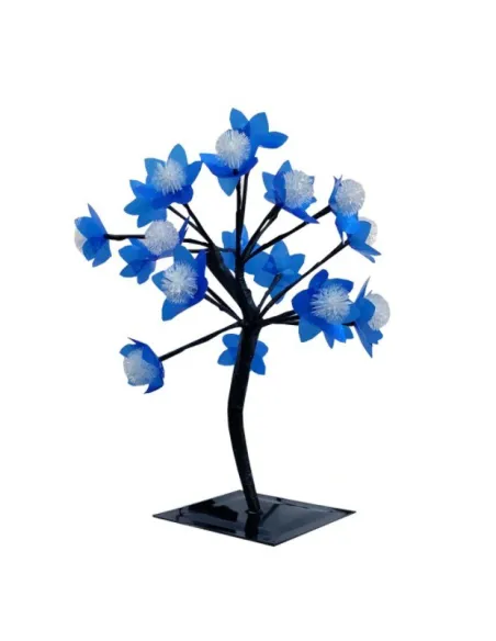 Copacel artificial de Craciun,20 LED, floricele albastre