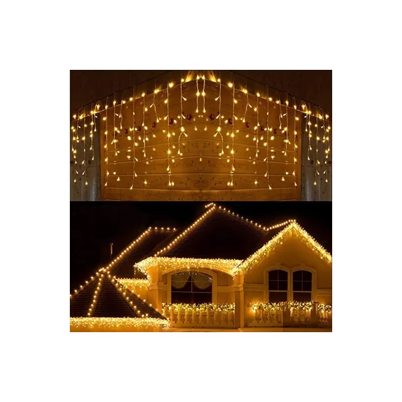 Instalatie 12 metri,ALB CALD, 300 LED-uri tip turturi